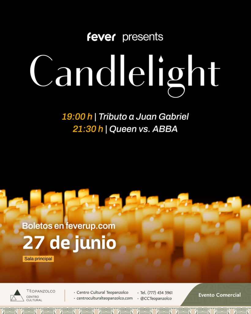 Candlelight llega a Cuernavaca con tributos sinfónicos a Juan Gabriel, Queen y ABBA en el Centro Cultural Teopanzolco