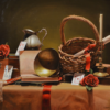 ALT: Obra del artista argentino Pablo Larsen exhibida en Art Gallery Portal D10 de Cuernavaca como parte de su exposición de realismo mágico.